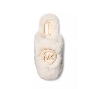 Michael Kors Women's Ada Round Toe Charm Slippers 8M Natural NWT